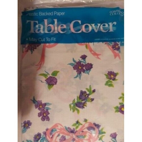 3 Floral medley plastic backed table cloth cover unopened - Picture 4 of 6